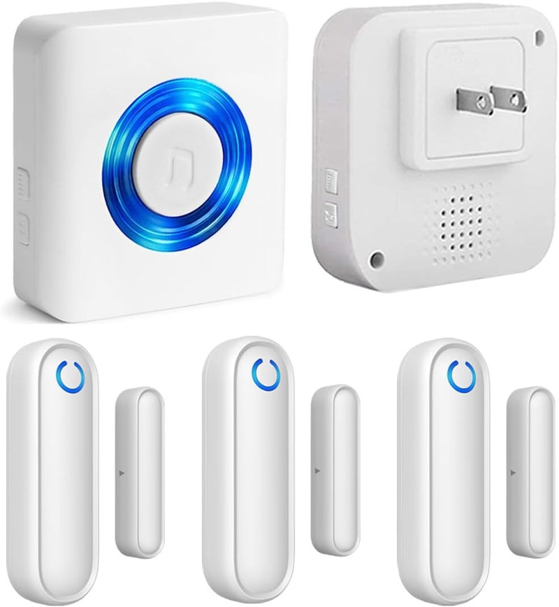 YisTech Caregiver Pager Door Alarms for Dementia Patients/Kids Safety/Home Security,Wireless Door Alarm Sensor for Elderly/Business/Home/Store (Three Sensor One Receiver) - Image 1